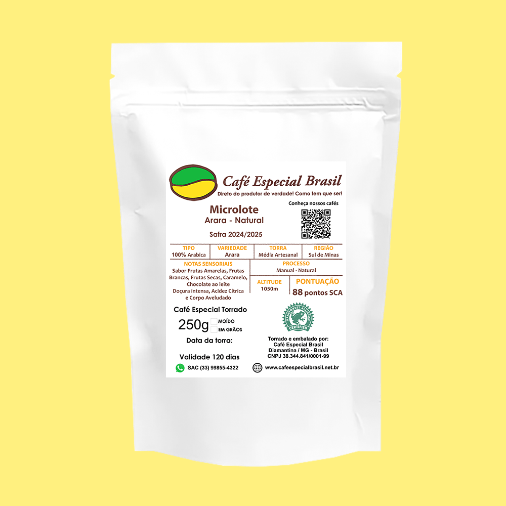 Café Especial Brasil - Microlote Chocolatudo - 88 pontos - Manual Natural - Arara 250g