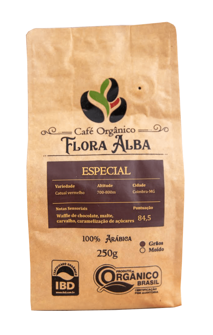 Café Flora Alba Especial Orgânico 84,5pts Catuaí Vermelho Natural Matas de Minas 250g